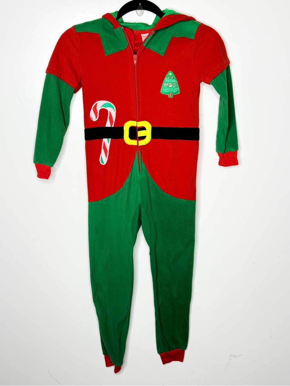 cat & jack elf union suit pajama boys youth kids size 6 christmas